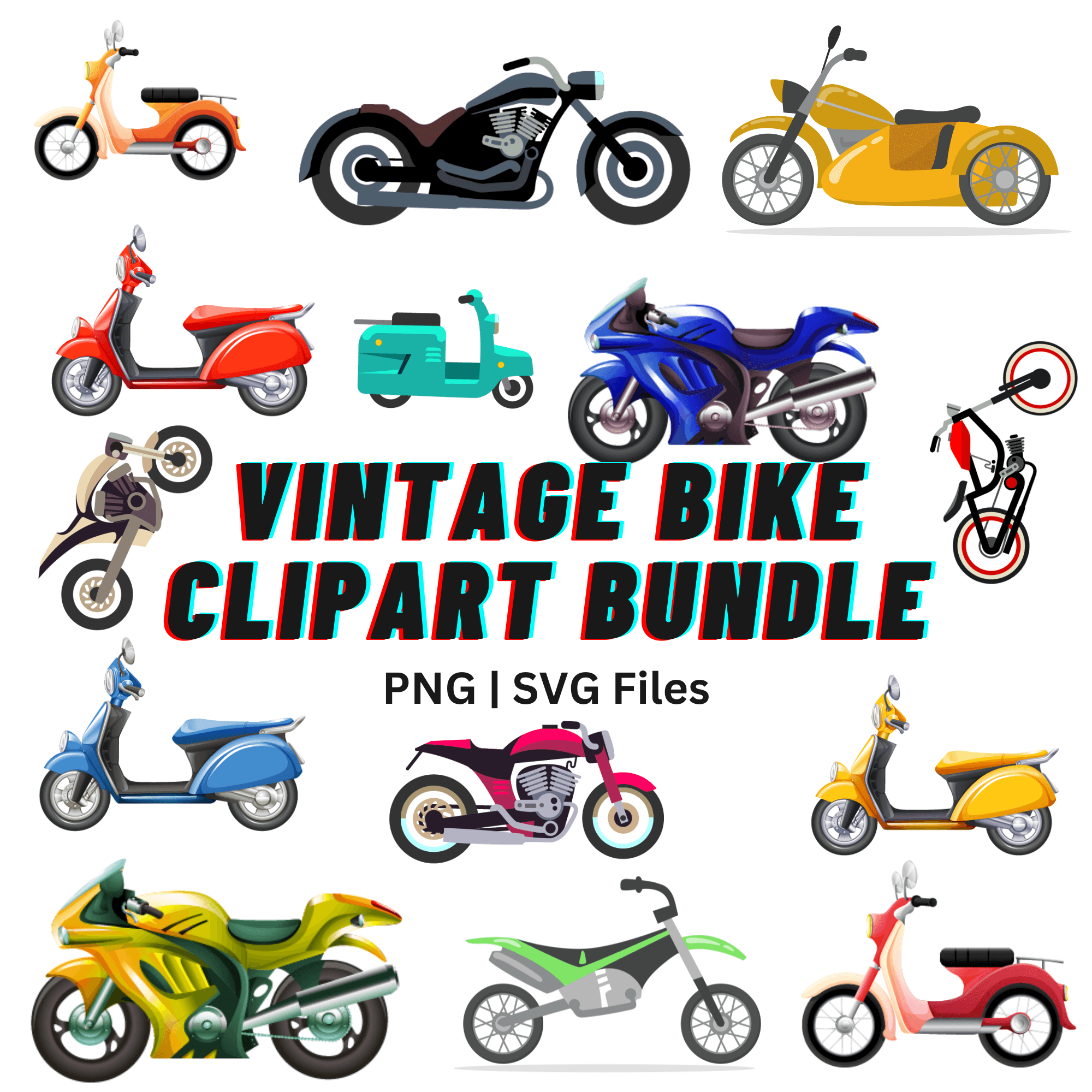 Vintage Bike Clipart - Retro Bicycle Design