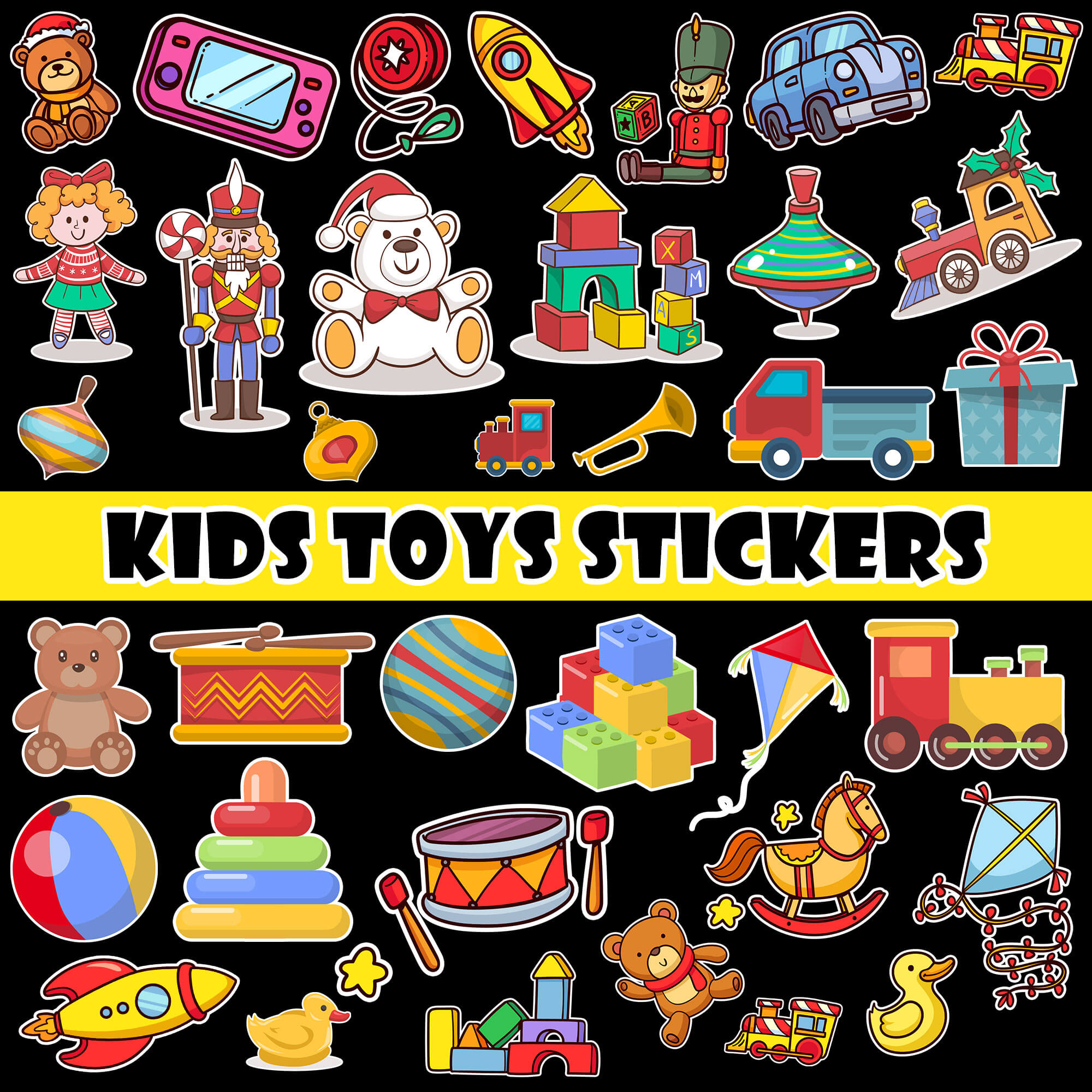 Colorful kids toy stickers for crafts and decoration