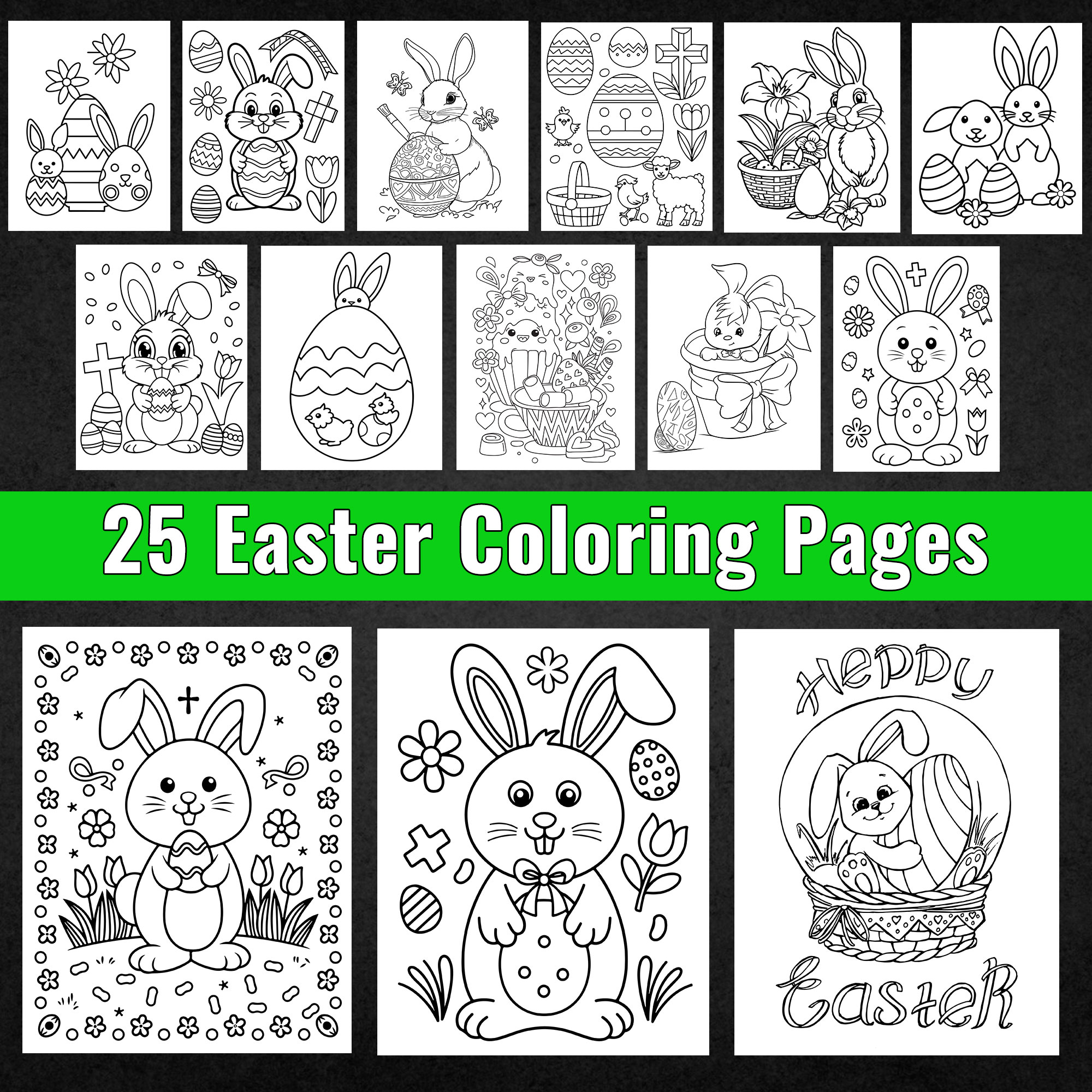 Printable Easter Coloring Pages – Bunny, Eggs, Spring Themes