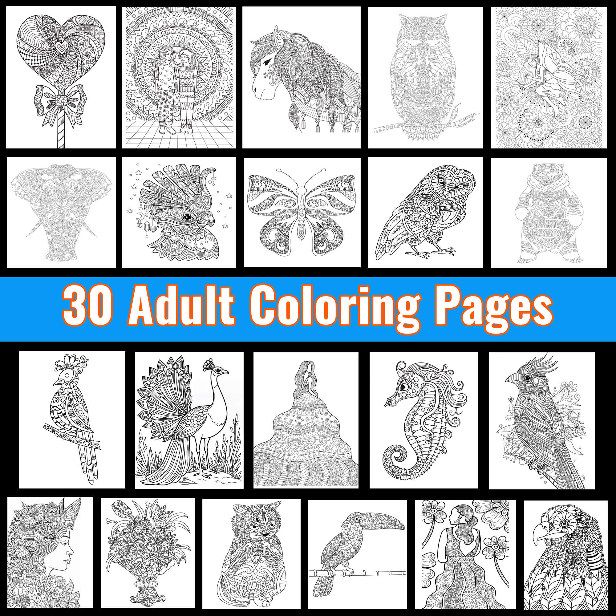 A4 Size Adult Coloring Pages