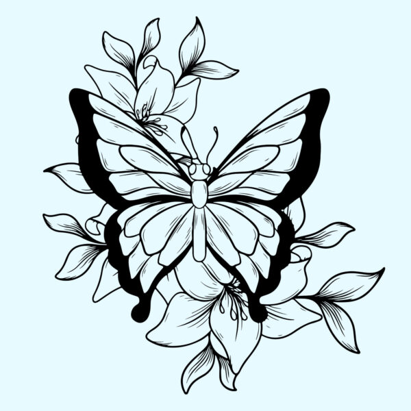 50 Butterfly Tattoo Clipart PNG Files – High-Quality Digital Download - Image 3