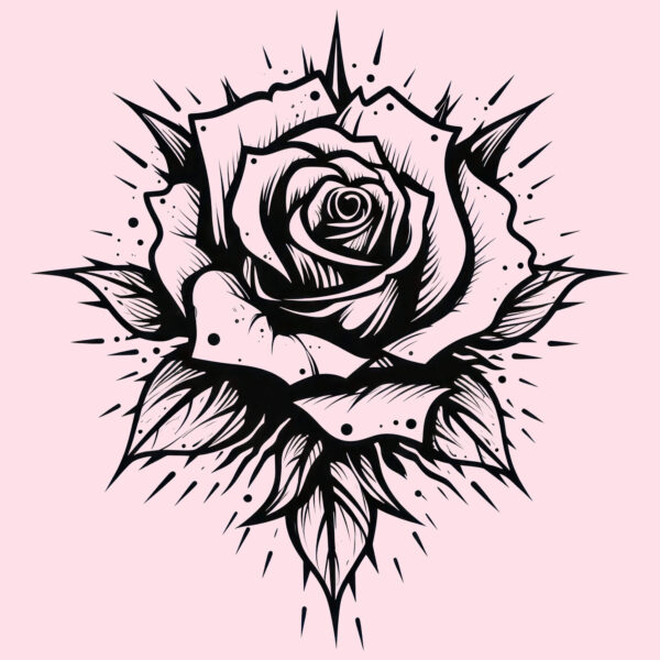 Amber Rose Tattoo Clipart PNG Files – High-Quality Digital Download - Image 2
