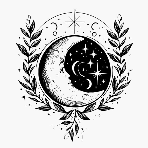 Moon Tattoo Clipart Bundle – 50+ High-Quality PNG Files - Image 2
