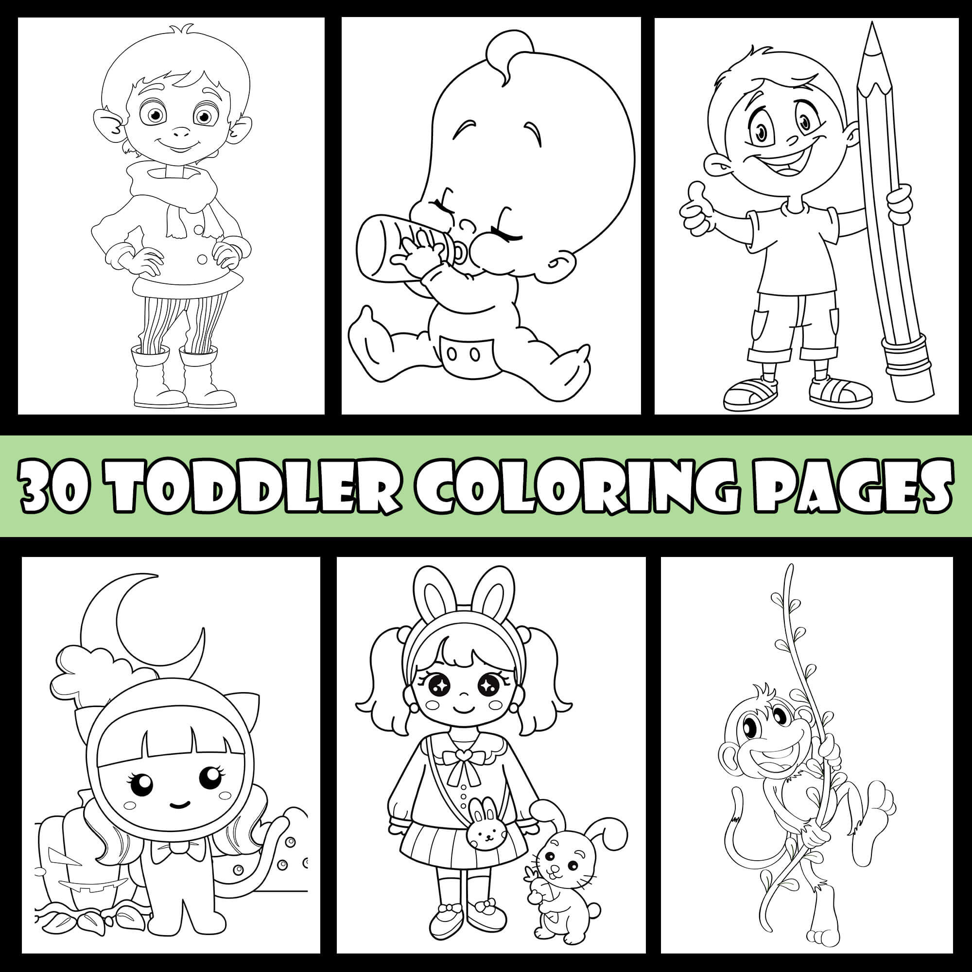 30 A4 Size Toddler Coloring Pages – Printable Fun for Little Artists