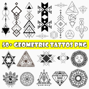 Geometric Tattoo Clipart Bundle – Stunning Vector Designs for Artists & Creators