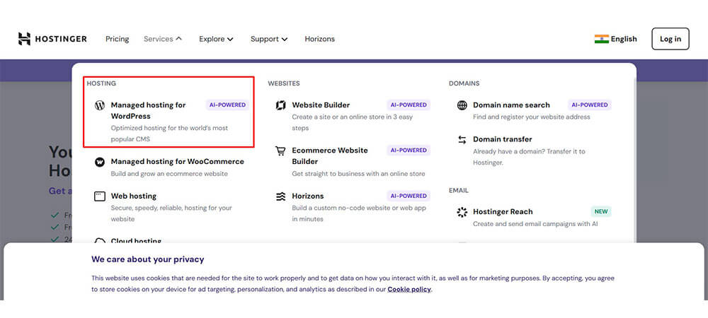 Step-1 Discount Web Hosting Hostinger